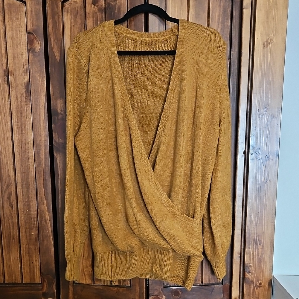 Yellow V-Neck Sweater in Cozy Knit